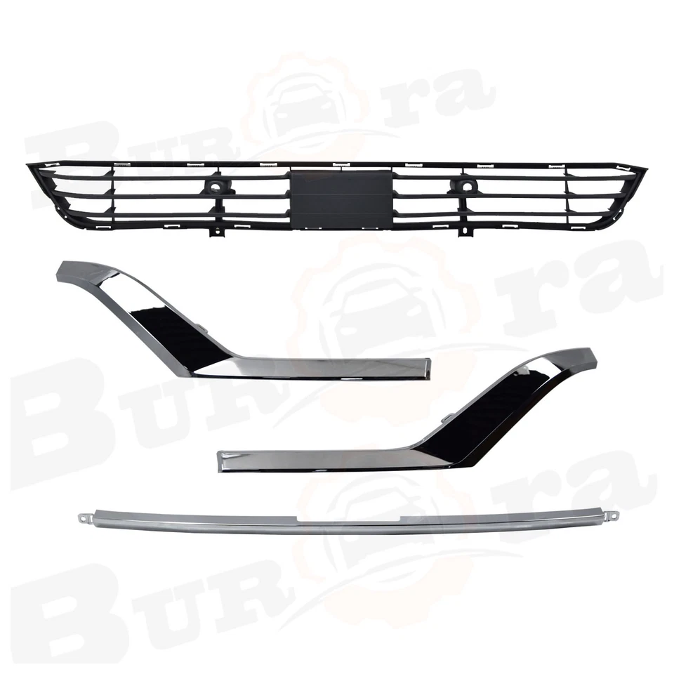 Parachoques delantero para Infiniti QX80 2018-2021 parrilla centro inferior moldura cromada Foto 2 de 4