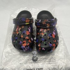 Crocs Classic Printed Floral Clog Black/Multicolor Slip On US 5 EU 37-38
