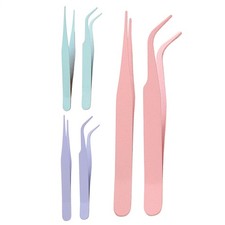 2pcs Straight Stainless Elbow Tweezers For Scrapbooking