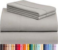 4 PC King Sheet Set, Breathable Luxury Bed Sheets, Deep Pockets 16"