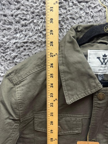 NWT Wenven Casual Canvas Cotton Military Lapel Jacket Army Green Mens Size M - Picture 11 of 12