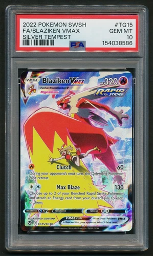 Blaziken VMAX TG15/TG30 Trainer Gallery Holo Pokémon 2022 Silver Tempest PSA 10