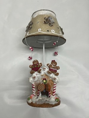 Xmas Sugar & Spice Frosted Gingerbread Man House Tealight Candle Holder Decor