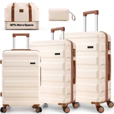 3/5 Piece Luggage Set Expandable ABS+PC Hardshell Carry on with Spinner & TSA#