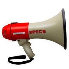 Speco Tech ER370 Deluxe Megaphone w/Siren - Red/Grey - 16W, ER370 Loudspeaker