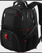 YOREPEK Black/Red 17in Laptop Backpack Water-...