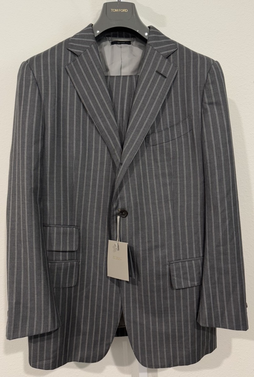 $5450 TOM FORD Charcoal Gray Pinstripe Two Piece Suit 54L / 44