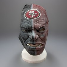RARE Vtg San Francisco 49ers NFL Team Fan Face Latex Mask Rally Angry Fan Face