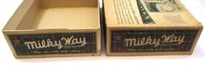 VINTAGE MILKY WAY CHOCOLATE CANDY BARS COMPLETE BOX ~ HOLDS 24 - 5 CENT BARS