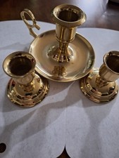 Lot Of 3 Candle Stick Holders~2 Small & 1 Cha...