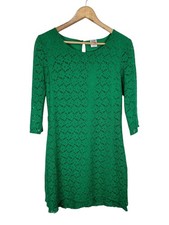 Vero Moda Green Lace Dress Size 38 UK 10 Fitted Occasion Party Knee Length