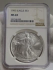 1993 US Silver Eagle $1 NGC MS69