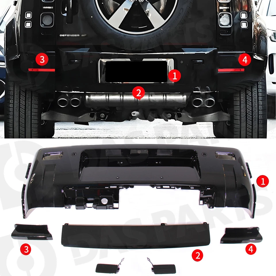 Gloss Black Bumper Cover Trim Body Kits  2020-2023 Land Rover Defender 90 110 Foto 3 de 4