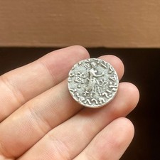 Genuine Ancient Greek Roman Old Coated Coin In Great Condition