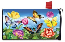 Briarwood Lane Butterflies and Tulips Oversized Mailbox Cover