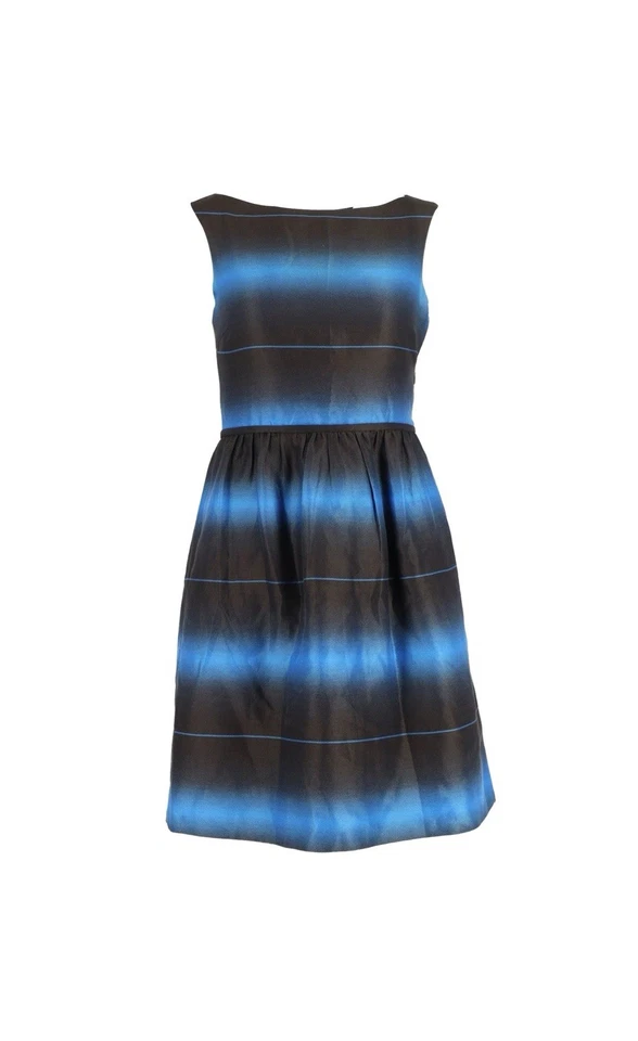 Vestido Marc Jacobs Lida Ombre Rayas Azul Aster Talla 10 Algodón Seda Nuevo con Etiquetas Foto 2 de 4