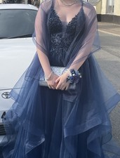 Mascara Navy Bridesmaid Prom Dress Size 8 Worn Once