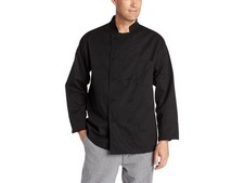 Dickies Men's Chef Coat  Basic 8 Button Chef Coat  Black  DC118