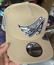 New Era Los Angeles Anaheim Angels 9Fifty SnapBack Hut Beige Khaki Retro Logo