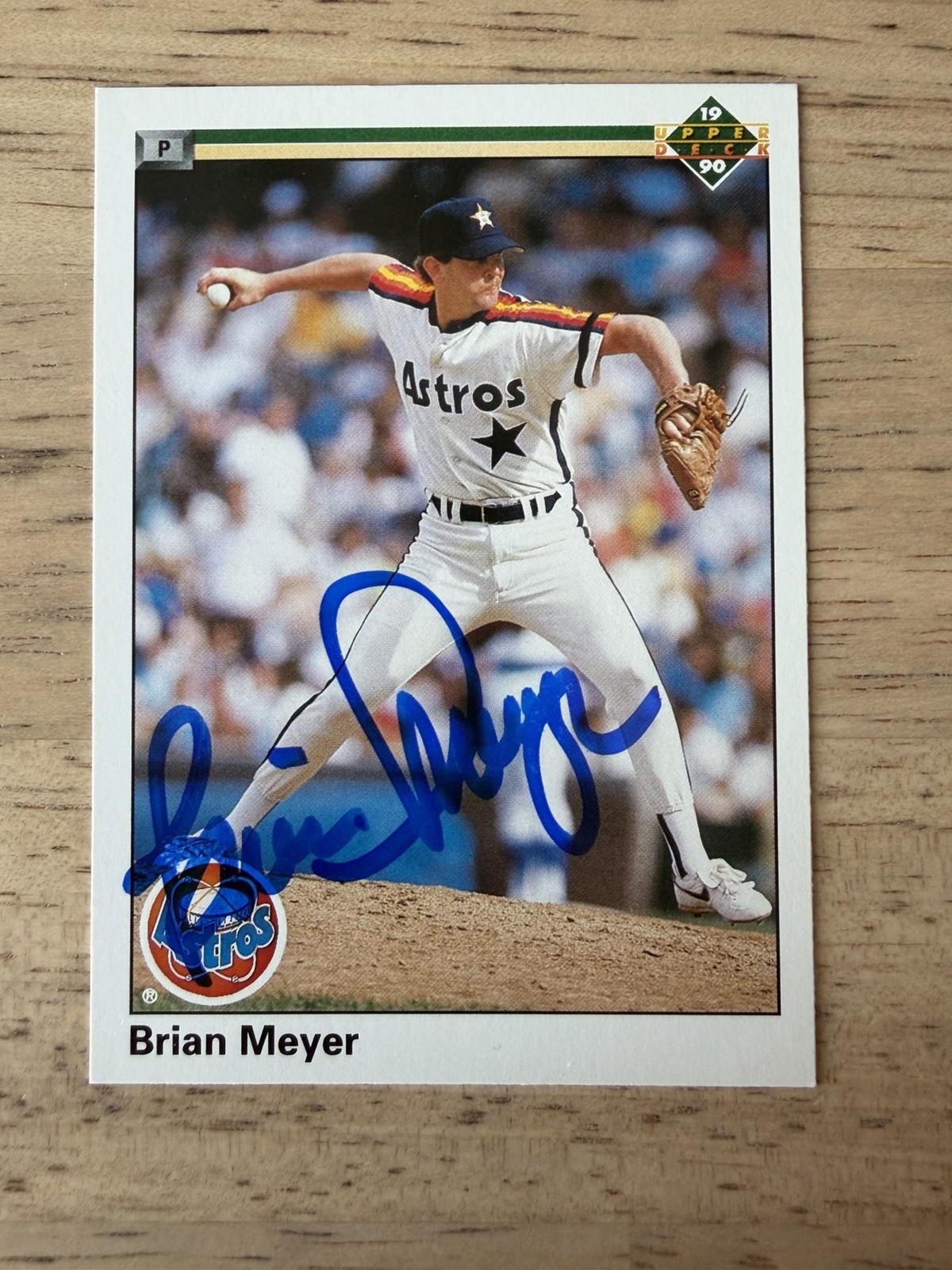 Brian Meyer Signed 1990 Upper Deck #22 Houston Astros Autograph Auto