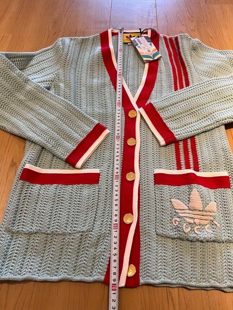 GUCCI x adidas Low Gauge Knit Cardigan in Blue Size M | eBay