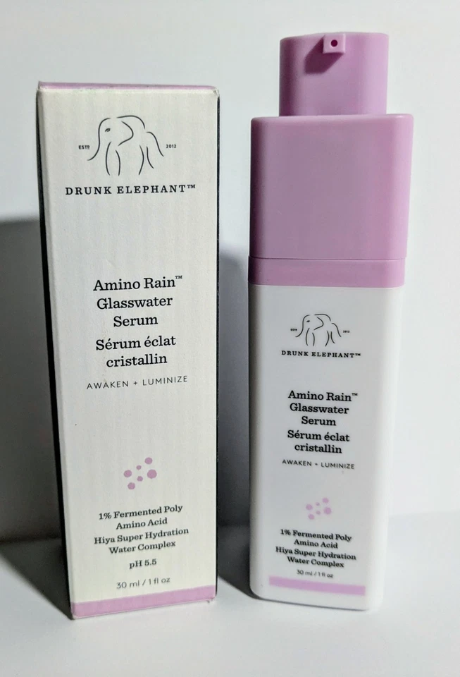 Suero de agua de vidrio de lluvia Drunk Elephant Amino / 1 oz / tamaño completo Foto 2 de 3