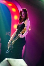 Drones Fiona Kitschin Playing Bass Live On Stage Historic Old Music Photo