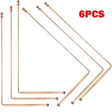 6Pcs 99.9% Copper Dowsing Rods Pure Copper Divining Rods Ghost Hunting NEW