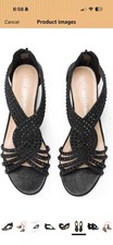 DREAM PAIRS Women's Open Toe Low Wedges Sandals, Rhinestone Strappy Zipper Shoes
