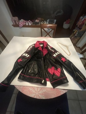 Bret ''The Hitman'' Hart faux leather biker jacket - Size Large - Chalk Line