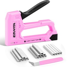 Light Duty Staple Gun for Wood, Pink Upholstery Staple Gun Kit with 2000pcs J...