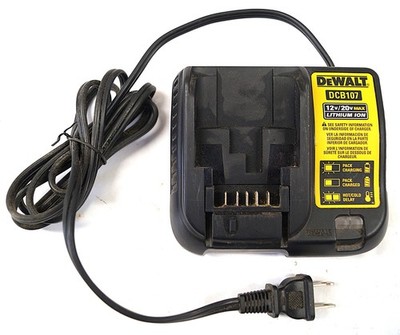 DeWalt DCB107 Lithium Ion Battery Charger 12V 20V Max Black WORKING E223