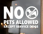 No Pets Allowed Except Service Animals Vinyl Sticker V3 - Dogs - Die Cut Sticker