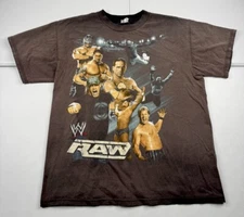 Vtg WWE Raw Shirt John Cena Wrestling Mysterio Batista Black Faded Y2K 2000s L