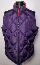 Vintage Eddie Bauer Quilted Down Vest Womens Size L Purple Ski Snow