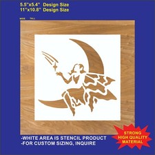 Fairy and Moon - Reusable, Flexible Plastic Stencil