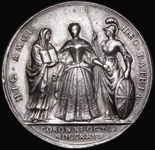 STUNNING Coronation of Caroline 1727 ROYAL MINT ISSUE Medallion 400 MINTED - Picture 2 of 2