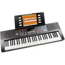 RockJam 61 Key LED Keyboard Piano with Sheet Stand, Keynote Stickers  Lessons
