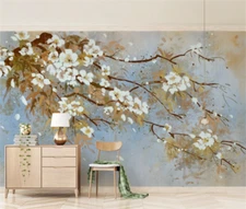 3D Plum Blossom Branch Self-adhesive Removeable Wallpaper Wall Mural