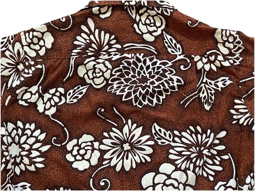 Camicia vintage anni 30 moda hawaiana marrone taglia:M abbottonata - Foto 5 di 8