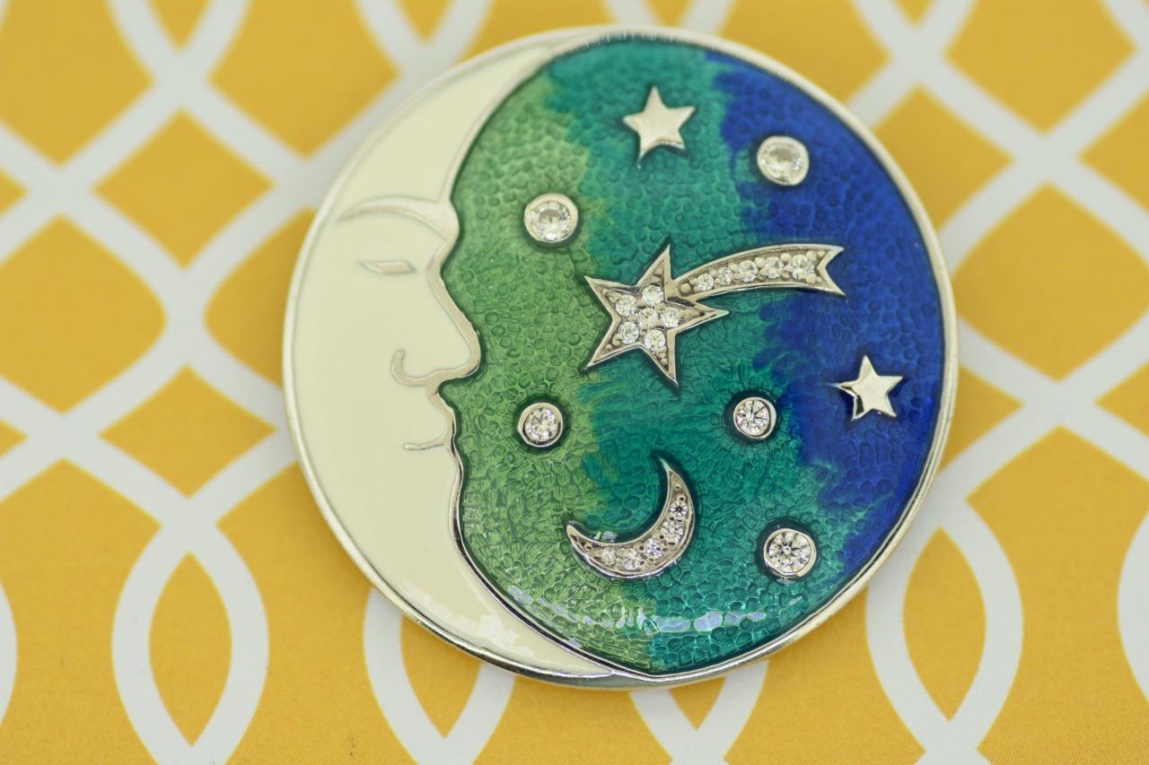 Sterling Silver Celestial Charm Pendant | Sun Moon Shooting Star Planet | 925 Silver
