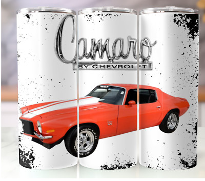 20oz Stainless Steel Tumbler  Camaro Muscle Car Design  Classic American Auto