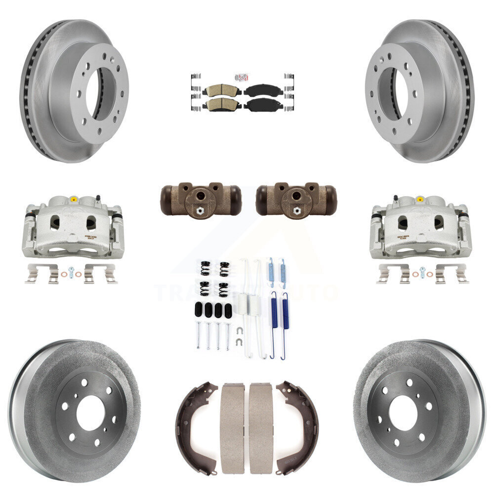 High-Performance Front & Rear Disc Brake Caliper Coat, Rotor, Drum, Ceramic Pad Shoes, and Cylinder Kit for Enhanced Safety and Durability