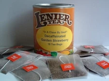 Lenier Decaf. Strawberry  Biodegradable Tea Bags 18 Count Reusable Tins