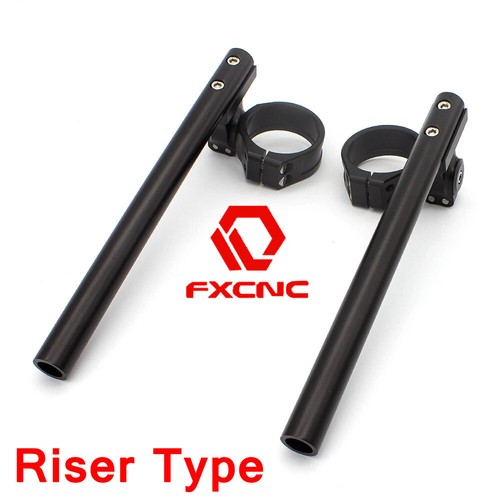Black 55mm Riser Universal Clip On Fork Handle Bar handlebar Fork Groove Newly - Picture 3 of 14