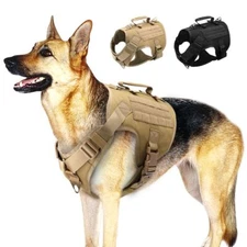 Tactical Dog Harness Military Pet Training K9 Vest Molle Harnesses Leash Handle