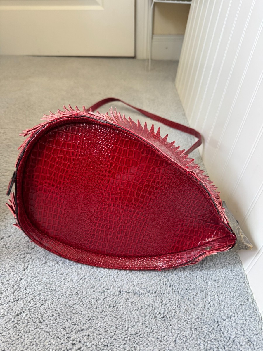 Red Hedgehog Purse (w/ hard metal head and red wide leather body