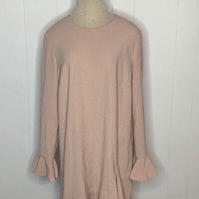 asos pink dress mini ASOS Design - Scoop Neck Tie Front Mini Dress - Women - Cotton - 2 US
