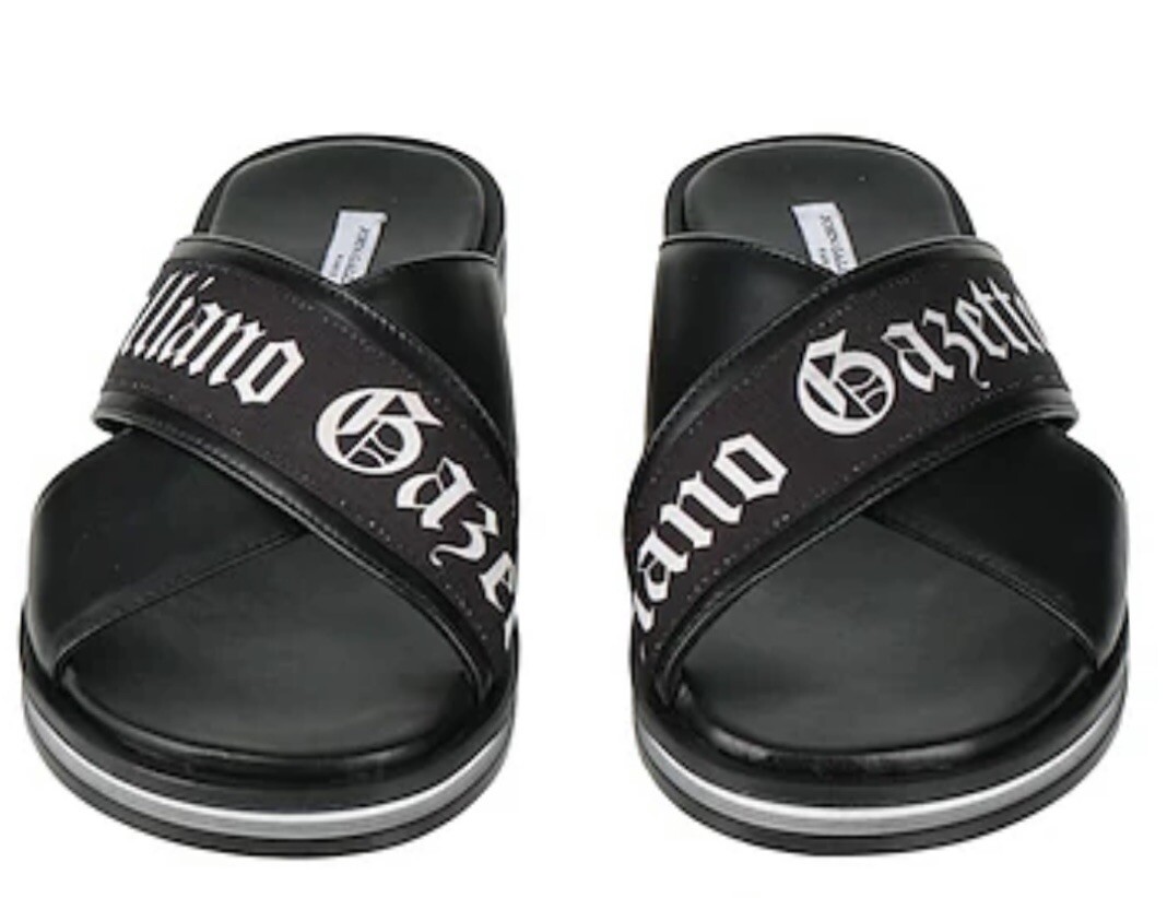 All-leather John Galliano men’s sandals size 11/44 John Galliano SAND Black - Fast delivery | Spartoo Europe  main image 2