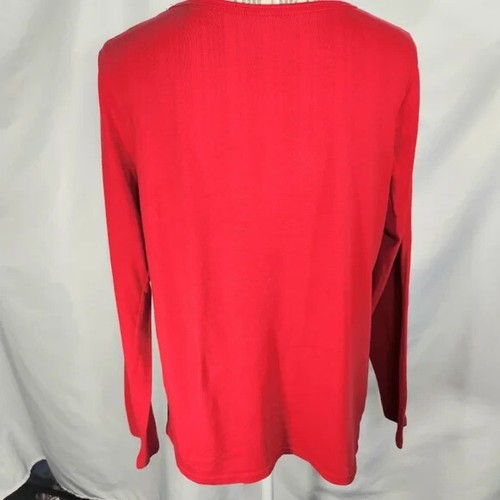 Gilligan & O'Malley Red Long Sleeve Pajama Top Plus Size XXLarge - Picture 5 of 9